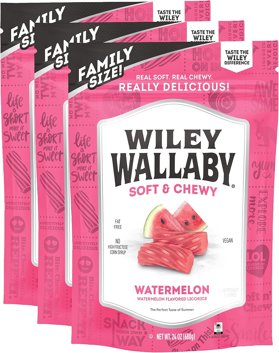 Wiley Wallaby Licorice 10 Ounce Variety Pack - Red Strawberry, Watermelon & Green Apple Classic Gourmet Australian Style Soft & Chewy Licorice Candy - Pack of 3 - Image 10