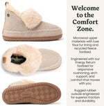 Dearfoams women's moritz bootie plush faux fur collar detail