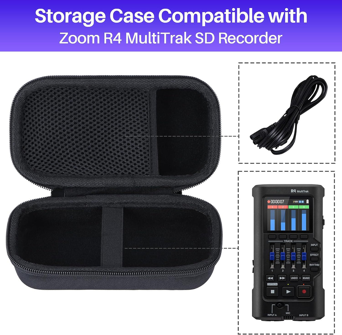Lebakort travel case showing built-in mesh pocket for accessories