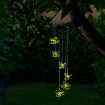 Alpine Corporation QLP832SLR hanging wind chime daytime garden view