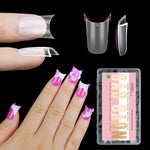 NOVO OVO short duck feet nail tips with wide flare moon curve design