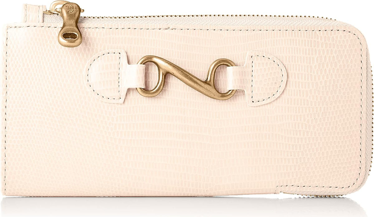 TOFF & LOADSTONE Deli Lizard Multi Case front view showing ecru leather and brass hardware.