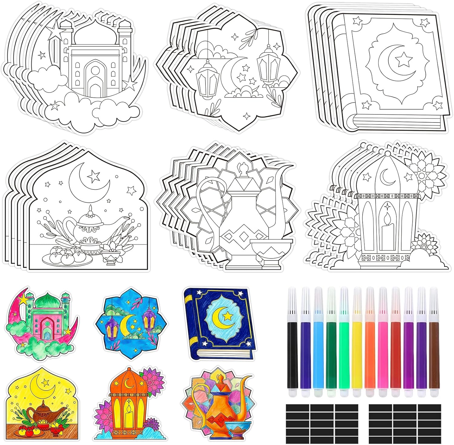 YGEINIT Ramadan crafts set fridge magnet kit front view package box showing complete components