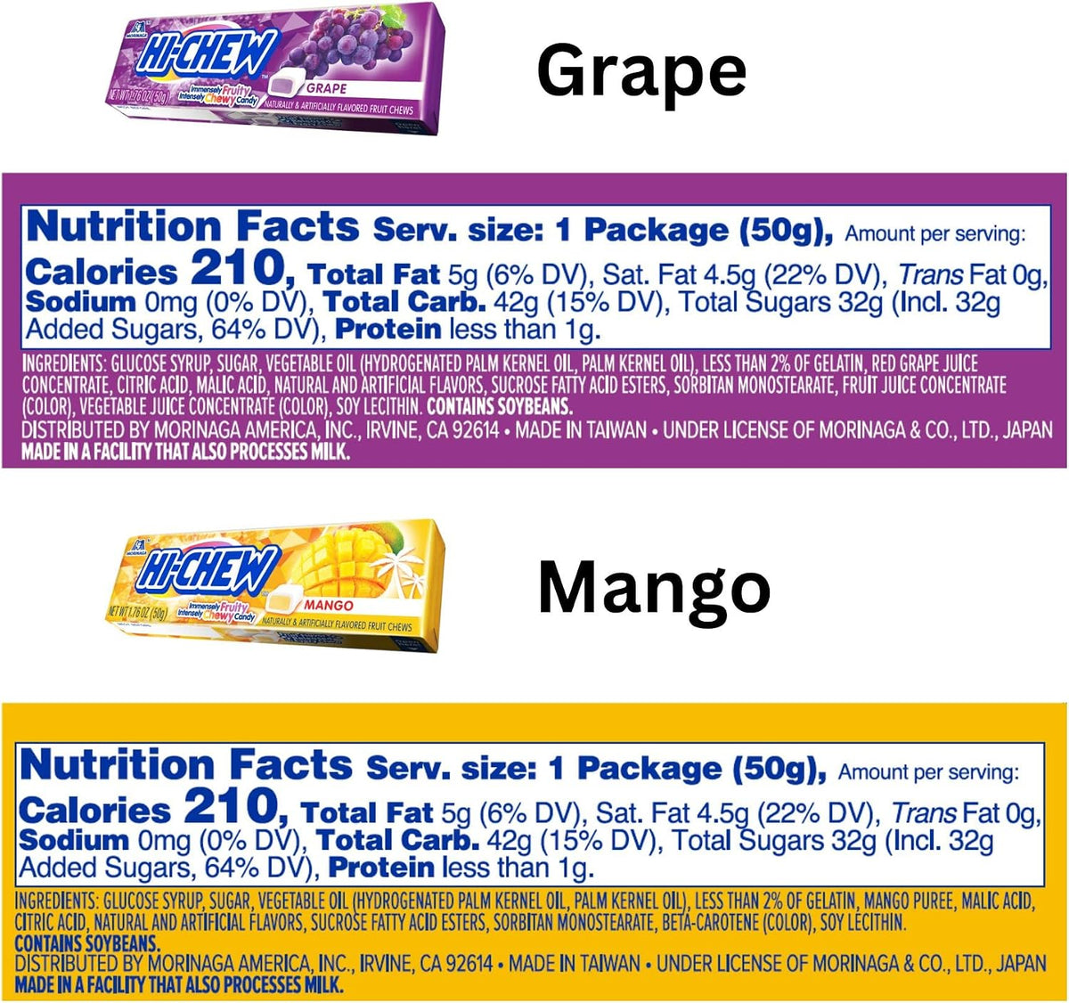Hi-Chew Japanese style soft candy sticks layout view