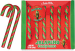 Spicy green and red striped holiday novelty candy canes.