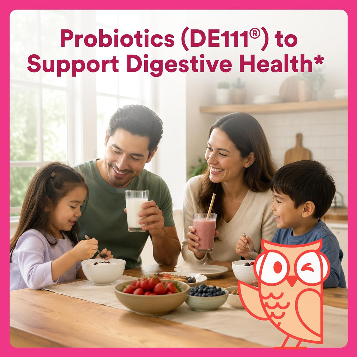 Child enjoying SmartyPants chewable probiotic dietary supplement
