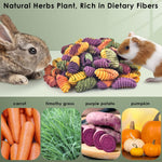 ERKOON small pet chew toys made from natural Timothy hay and vegetable powders.