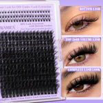 Volume Lash Clusters with Bottom Lashes Wispy Fluffy Eyelash Clusters Manga Lashes Clusters with Spikes 14-24mm Long 260D Thick Cluster Eyelash Extensions D Curl 236pcs Individual Lashes by Yawamica - Image 3