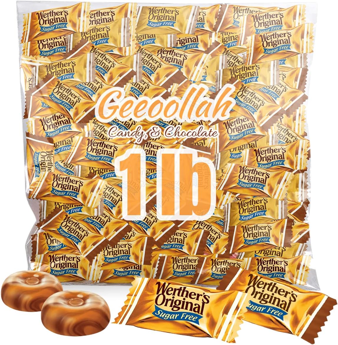 Werther's Original Hard Sugar Free Caramel Candy, Individually Wrapped Healthy Sweet Caramel Bites for Guilt-Free Pleasure, Melts in Your Mouth in a Satisfying Creamy Way, 1lb - Image 11