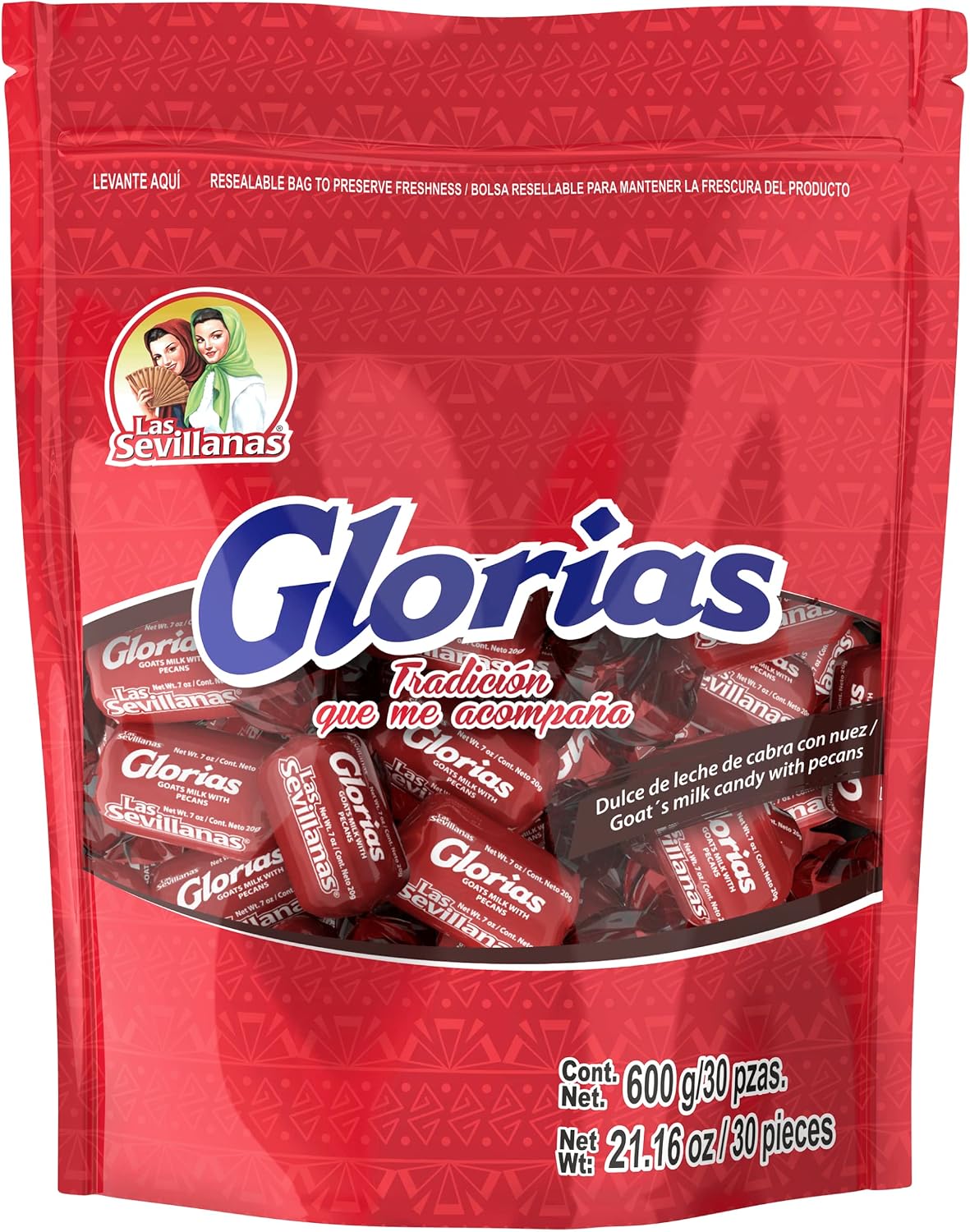 Las Sevillanas Glorias pecan and dulce de leche candy pieces