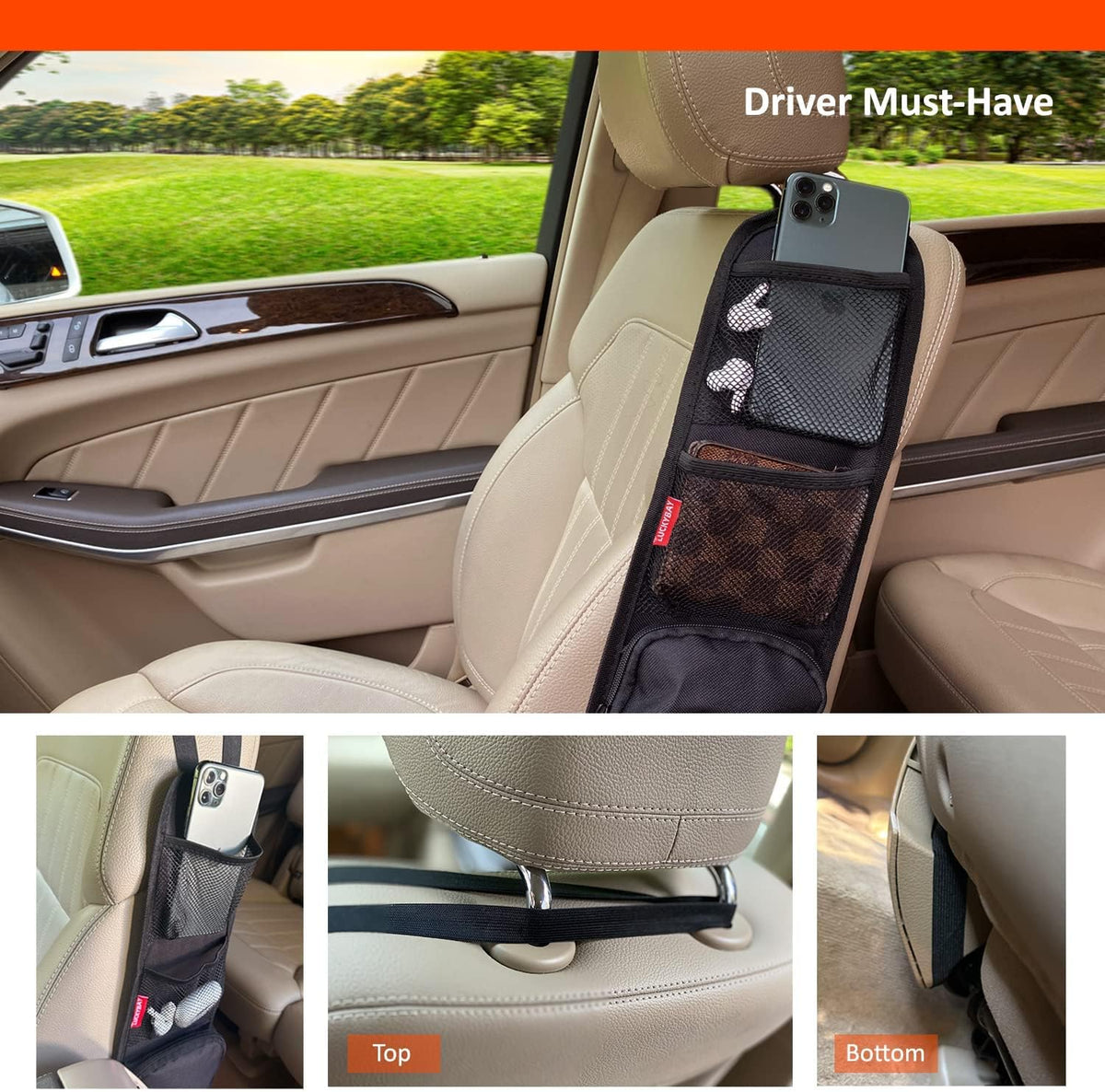 Car Seat Side Organizer, Front Seat Organizer with Storage Pockets - Image 8