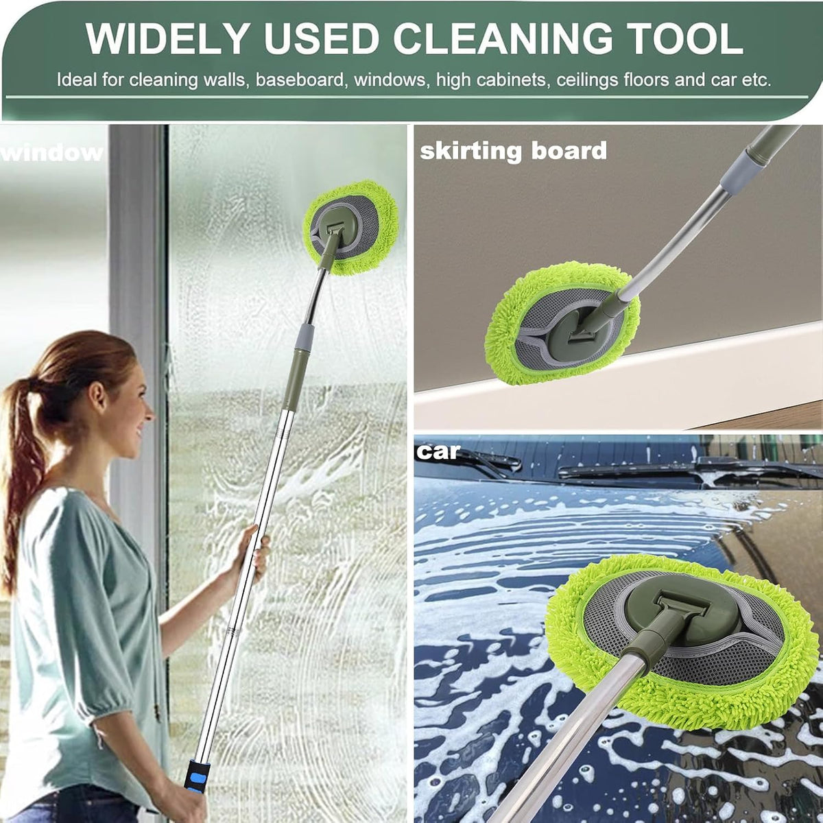 HoMerit ceiling dust mop extending to 66 inches long handle