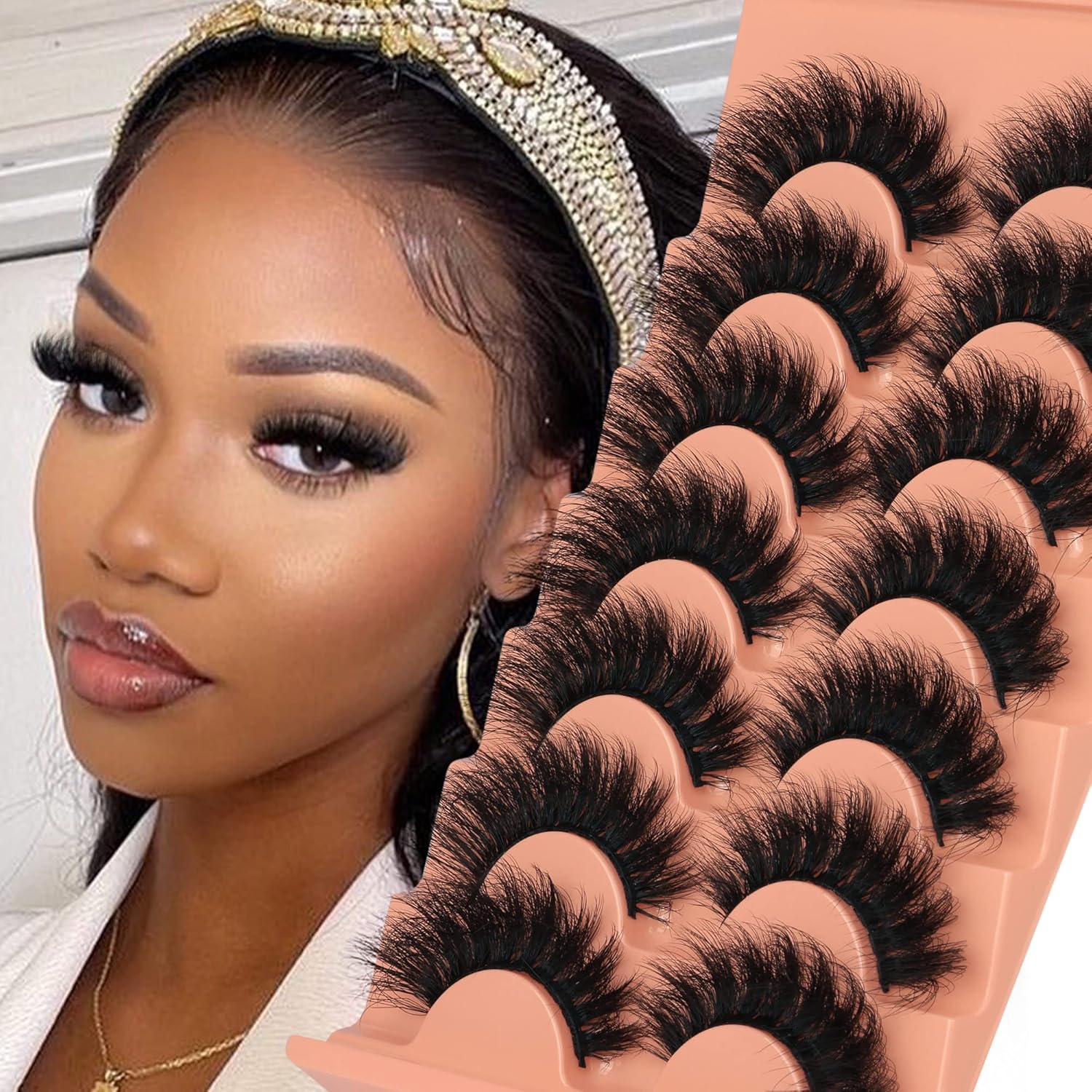 Focipeysa 18mm full volume faux mink false eyelashes set