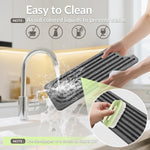 Stone Faucet Mat for Kitchen Sink, Diatomite Quick Dry Kitchen Sink Splash Guard, Durable Water Absorbent Stone Faucet Tray, Non-Slip Drying Mat for Bathroom Counter (Gray, 23.6" x 4") - Image 9