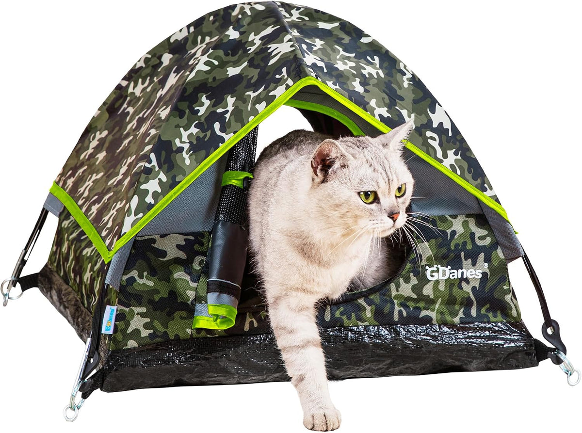 GDanes Blue Cat Tent, Cat House Bed for Indoor Cats with Soft Pad | 22 x 22 x 16 Inch, Portable Small Dogs House, Built-in Soft Cushion, Ventilated & Easy to Monitor Pets - Image 9