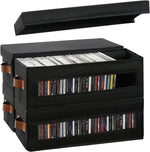 Coorganisers 4 pack CD storage box front view showcasing clear window
