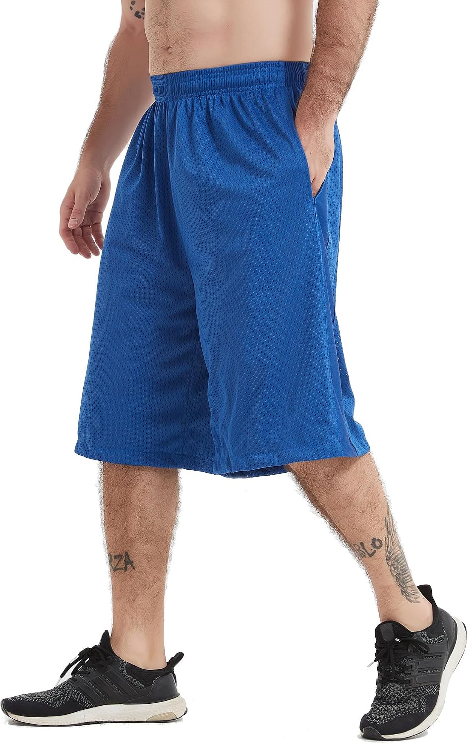 HQUEC Men's 12" Long Basketball Athletic Shorts Below Knee Loose-Fit | Deep Pockets, Mesh Fabric, Sweat Wicking, Elastic Waist Drawstring, Free Movement, Gym Running Multi Sports - Image 15