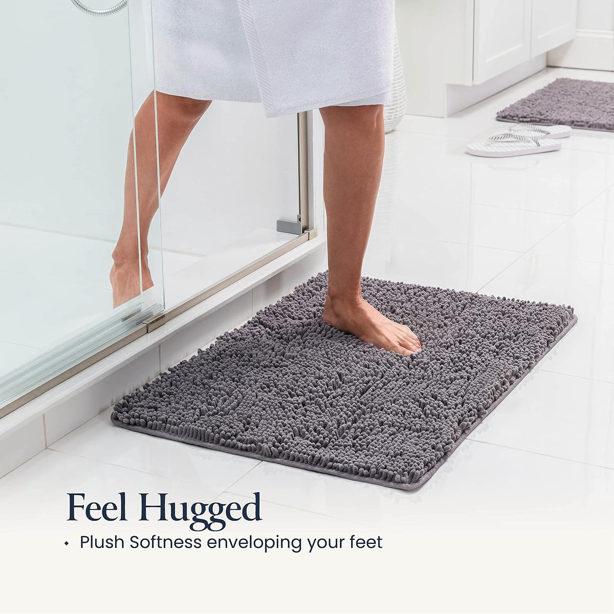 Belador 2-piece bath mat set displayed in a modern bathroom setup