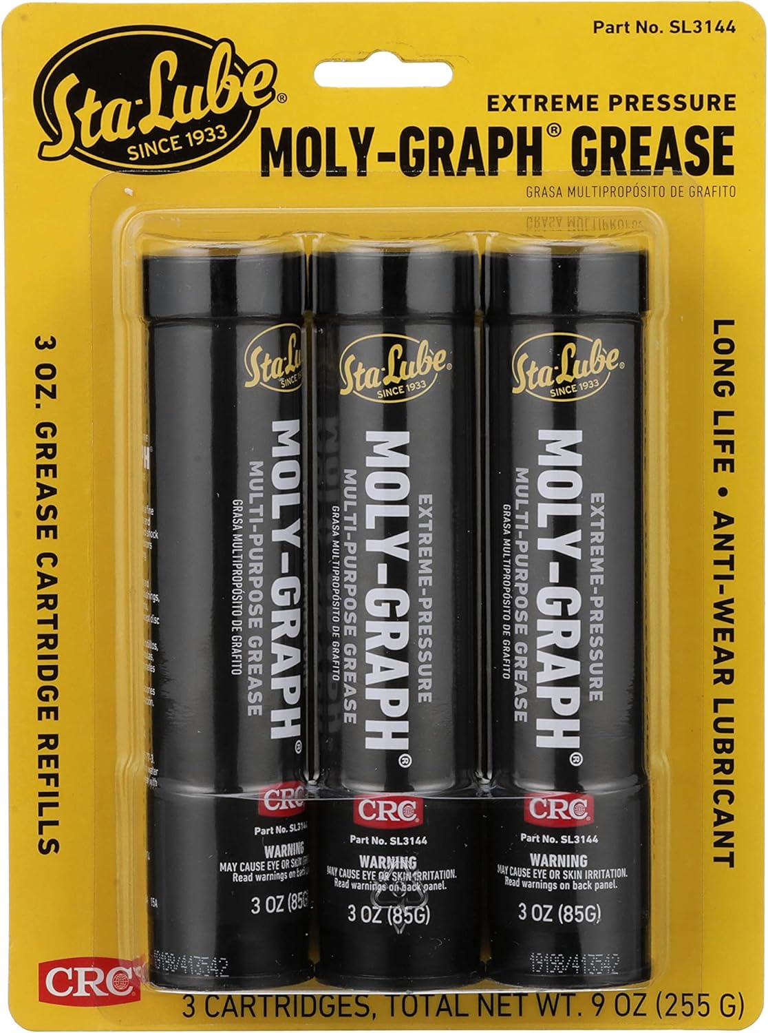 Sta-Lube Moly-Graph Extreme Pressure Grease 3-pack front view