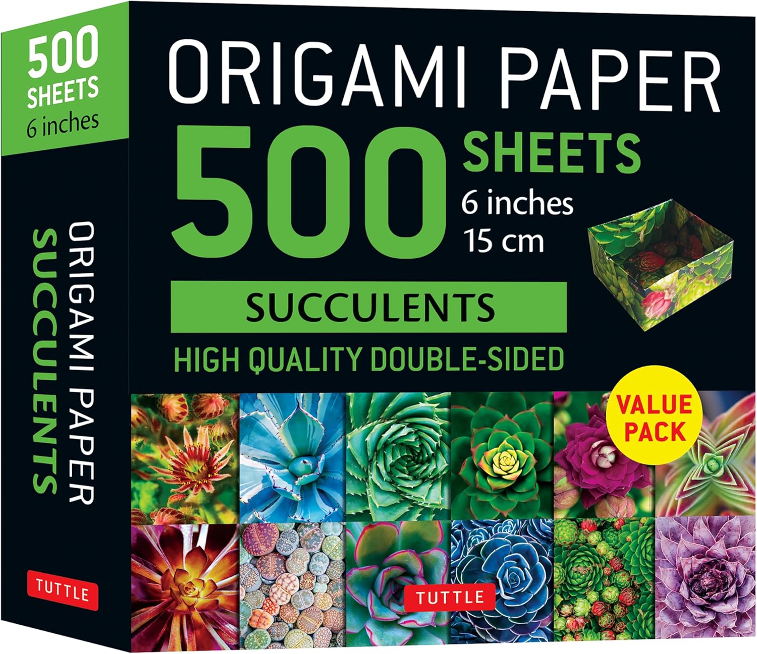 Origami Paper 500 sheets Succulents 6" (15 cm): Tuttle Origami Paper: Double-Sided Origami Sheets with 12 Different Photographs (Instructions for 6 Projects Included) (Tuttle Specials) - Image 1
