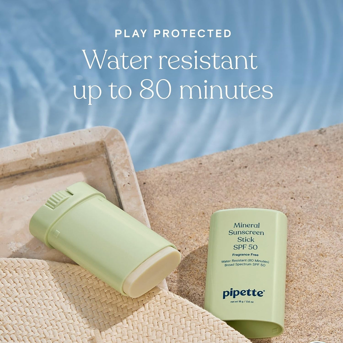 Back label of Pipette sunscreen detailing active non-nano zinc oxide ingredients