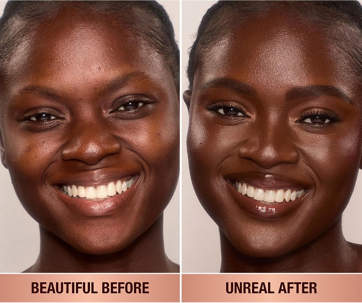 Charlotte Tilbury sheer glow cream foundation stick tube on a white background
