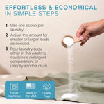 Pet bedding being washed with Good Natured Brand detergent