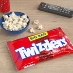 Twizzlers USA imported strawberry candy bulk packaging close up