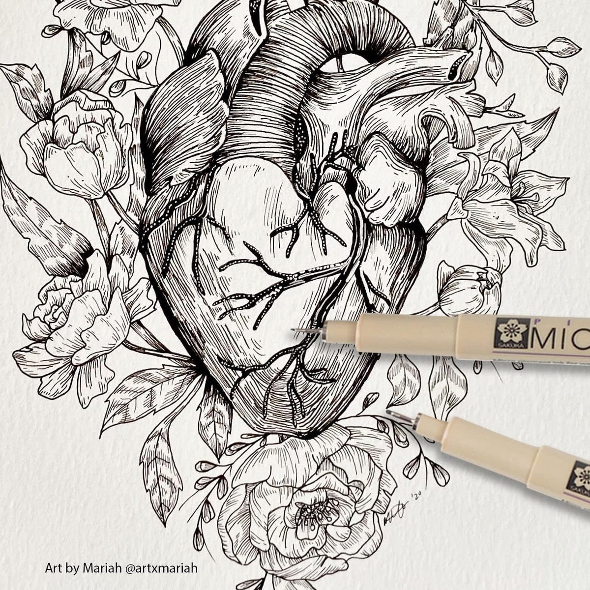 Sakura Pigma Micron 3 piece blister pack layout