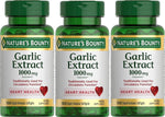 Natures Bounty garlic extract front view supplement bottle