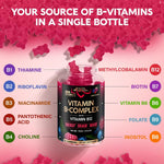 NutraHarmony Vitamin B-Complex gummies close up of berry flavored gummies