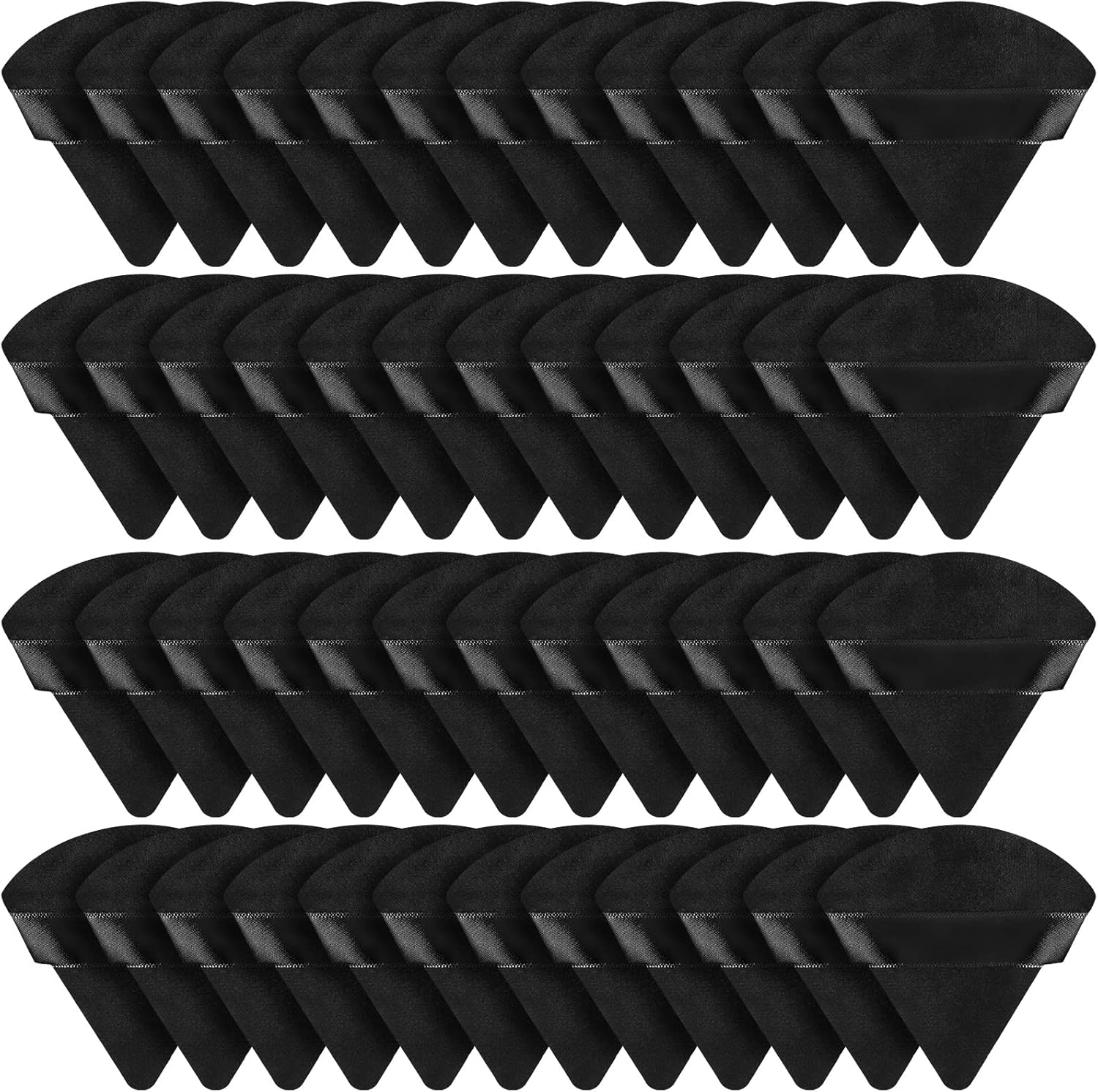 Suclain velour triangle powder puffs set of 48 pieces front view