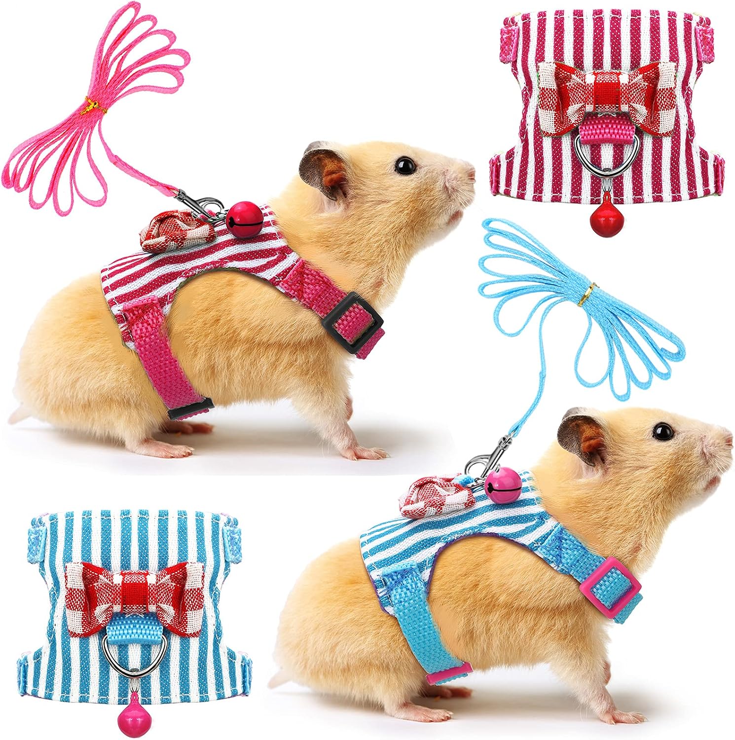 Satinior small pet harness and leash set front view