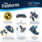 Close up of reflective fabric on CarSafe dog harness