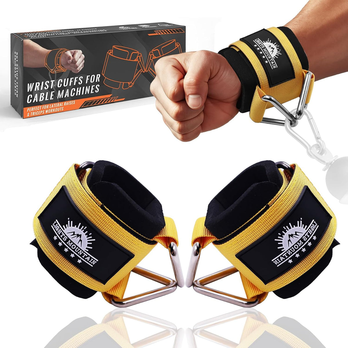 Wrist Cuffs for Cable Machines - Padded & Adjustable Straps for Lateral Raises, Tricep Pushdowns & Strength Training - Image 10