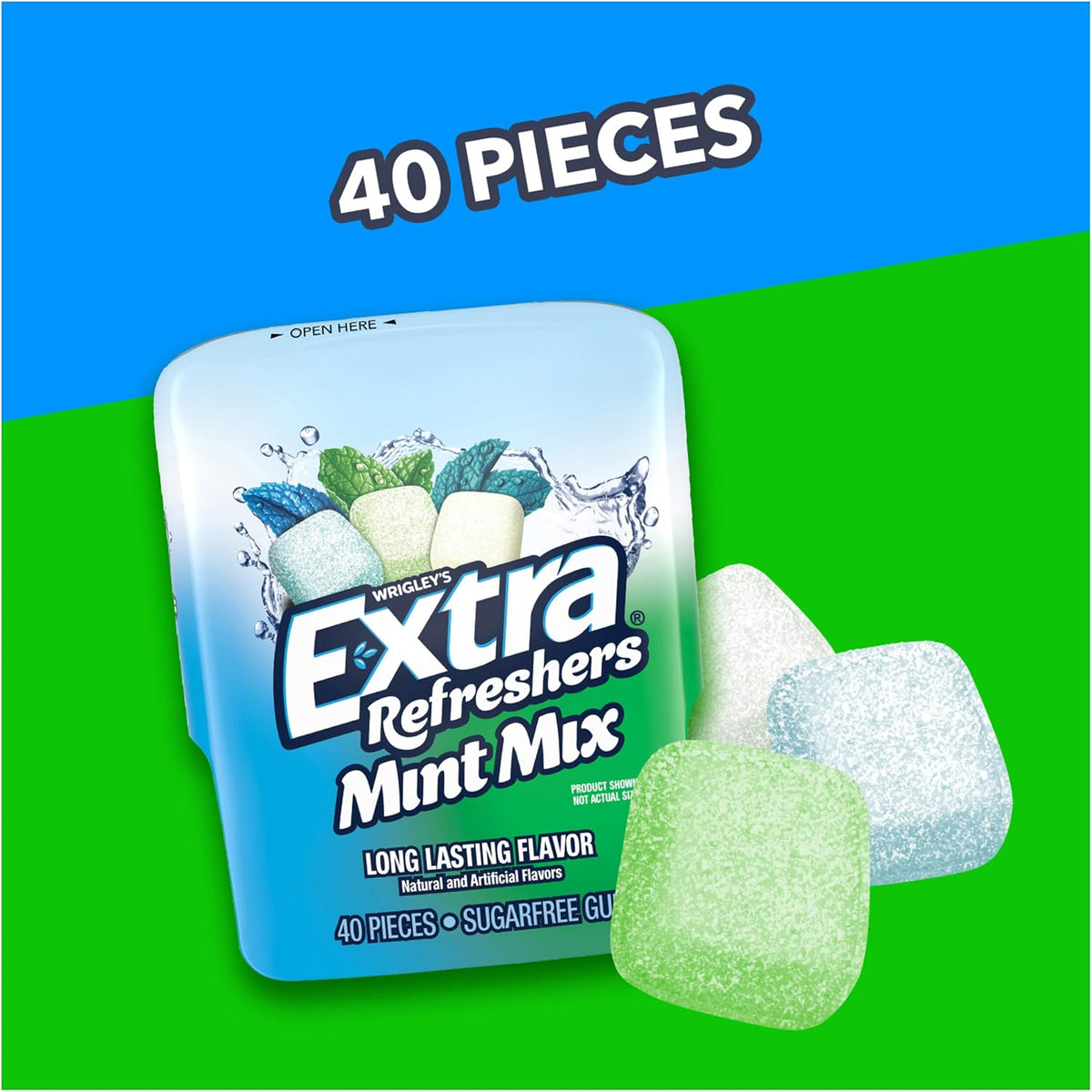 Wrigley's Extra 40 piece bottle packaging close up detail