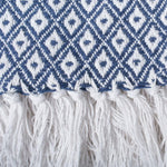 Decorative fringe tassel edges on cotton throw