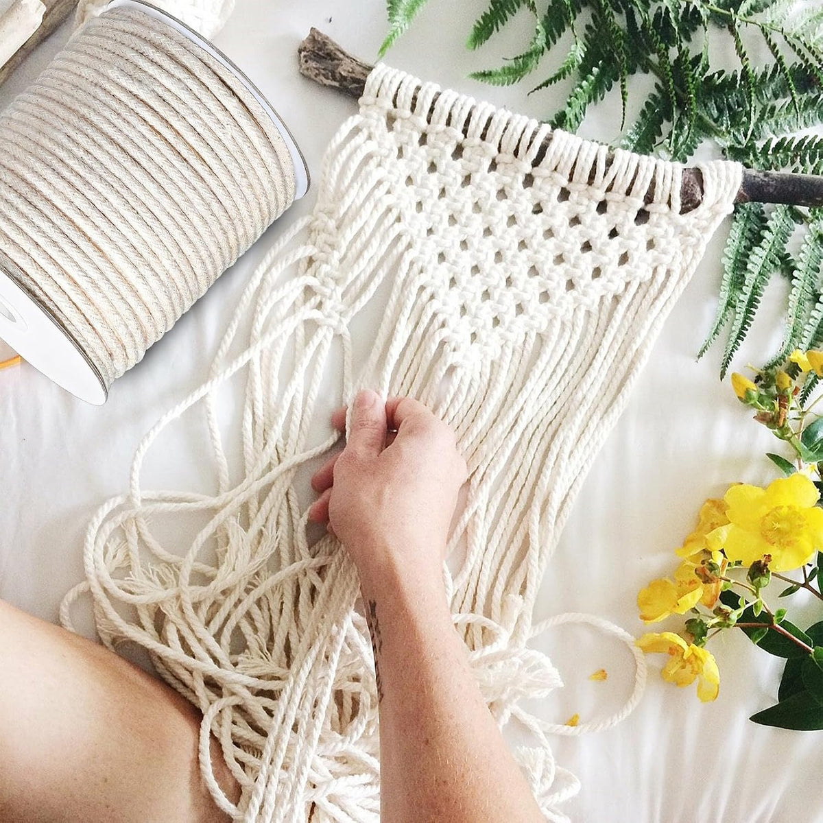 Crafting and DIY macrame rope application view