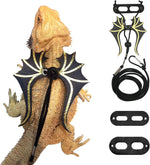 Adoggygo bearded dragon lizard leash harness front view with dinosaur wings