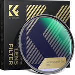 K&F Concept 77mm Clear Natural Night Filter front view showing ultra slim frame for light pollution reduction