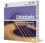 D'Addario EJ26 Phosphor Bronze Acoustic Guitar Strings, Custom Light 11-52 | Phosphor bronze acoustic guitar strings offer warm, bright, balanced tone, reliable intonation, durable feel and playability. - Image 13
