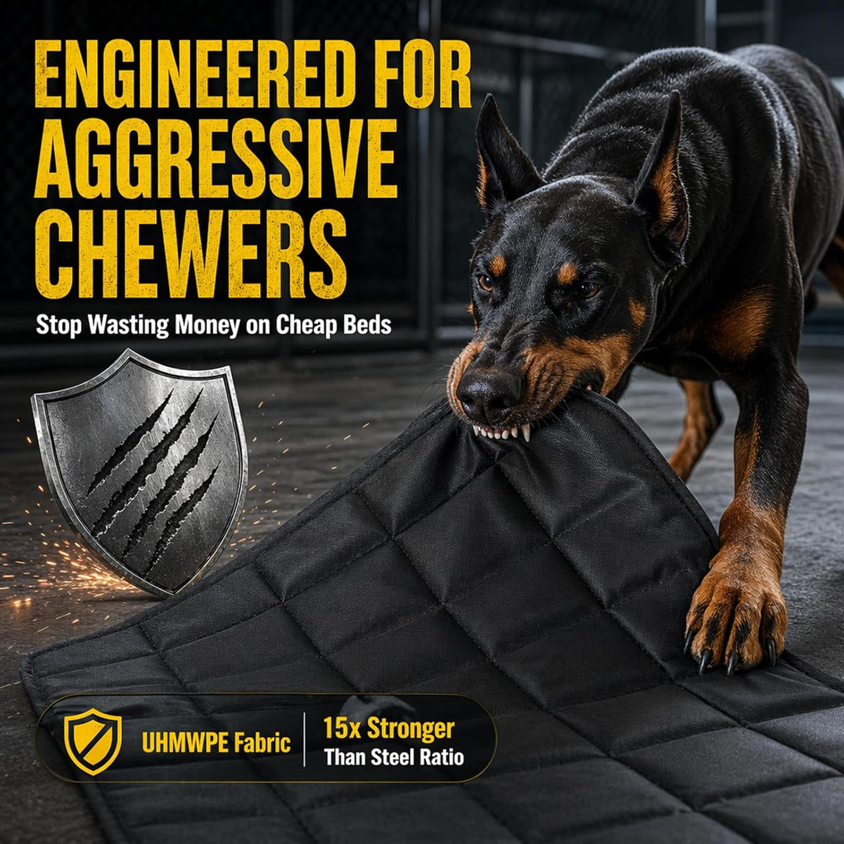 Drounphi indestructible dog kennel mat black