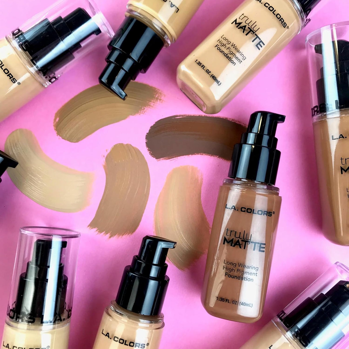 L.A. Colors Truly Matte Liquid Foundation pump dispenser detail