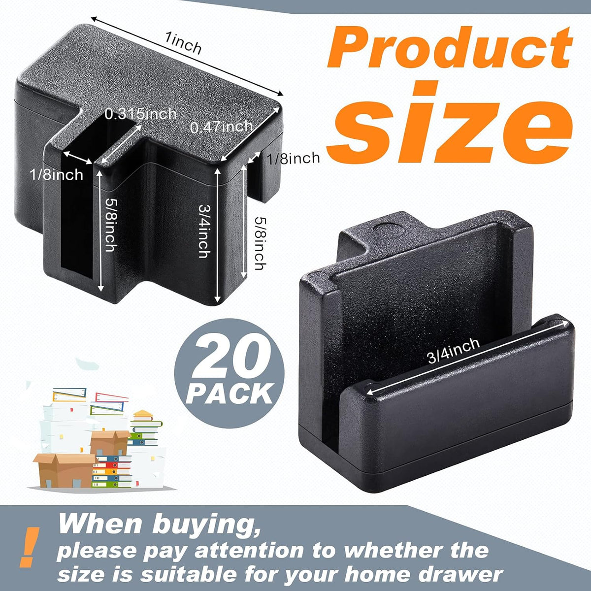 Zonon black plastic file folder clips arranged in pack