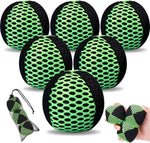 Soulchen 6 pack juggling balls set black and green front view