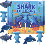 Sweetzo shark candy lollipops front view package for ocean themed parties