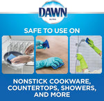 Dawn blue scrubber sponges demonstrating non-scratch cleaning on glassware