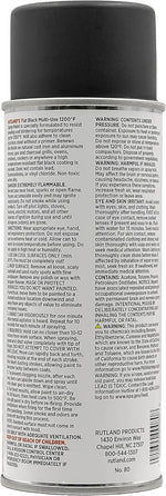 Rutland flat black high heat spray paint label details