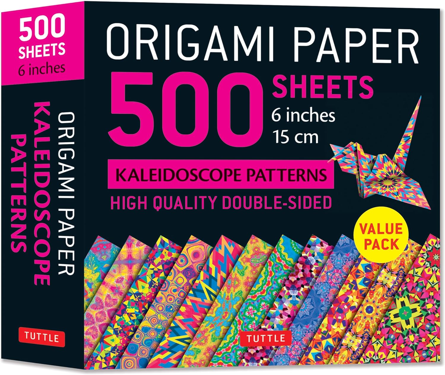 Origami Paper 500 sheets Kaleidoscope Patterns 6" (15 cm): Tuttle Origami Paper: Double-Sided Origami Sheets Printed with 12 Different Designs (Instructions for 6 Projects Included) (Tuttle Specials) - Image 1