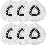 HOMEXCEL microfiber spin mop replacement heads six pack front view showcasing the triangular base.